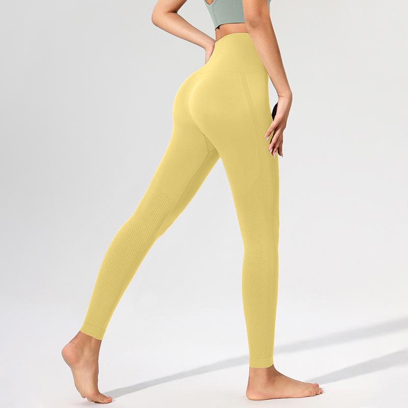 Seamless High Waist Women's Sports Leggings - Peach Lift Tummy Control for Running and Yoga