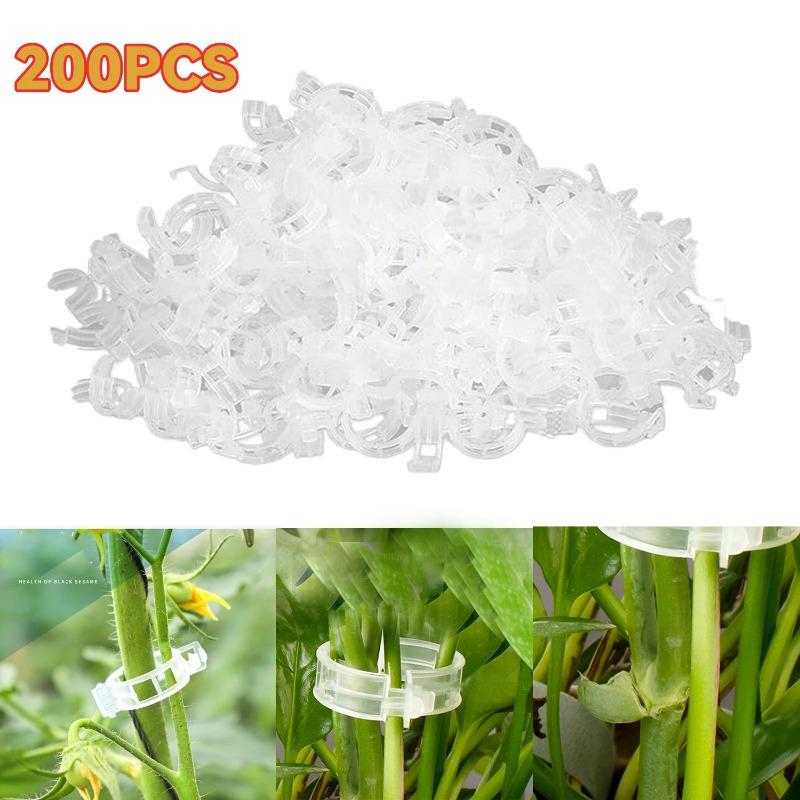 

100/200 шт. зажимы для фиксации растений многоразовые для растений овощи виноградные лозы крепежный инструмент прививка овощей томатов защита садовые принадлежности White 200PCS