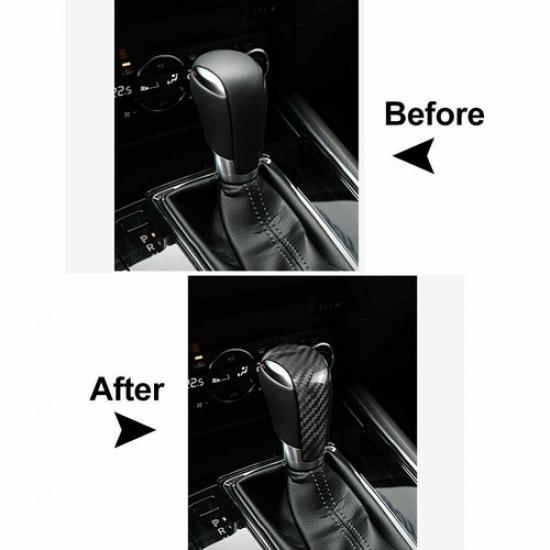 Real Carbon Car Gear Shift Knob Cover Trim Fit For Mazda3 Axela