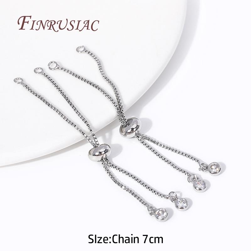 

18K Gold Plated Box Chain Bracelet Component with Silicone Insert Beads For DIY Necklace Jewelry Making Accessories Wholesale 2 Pieces