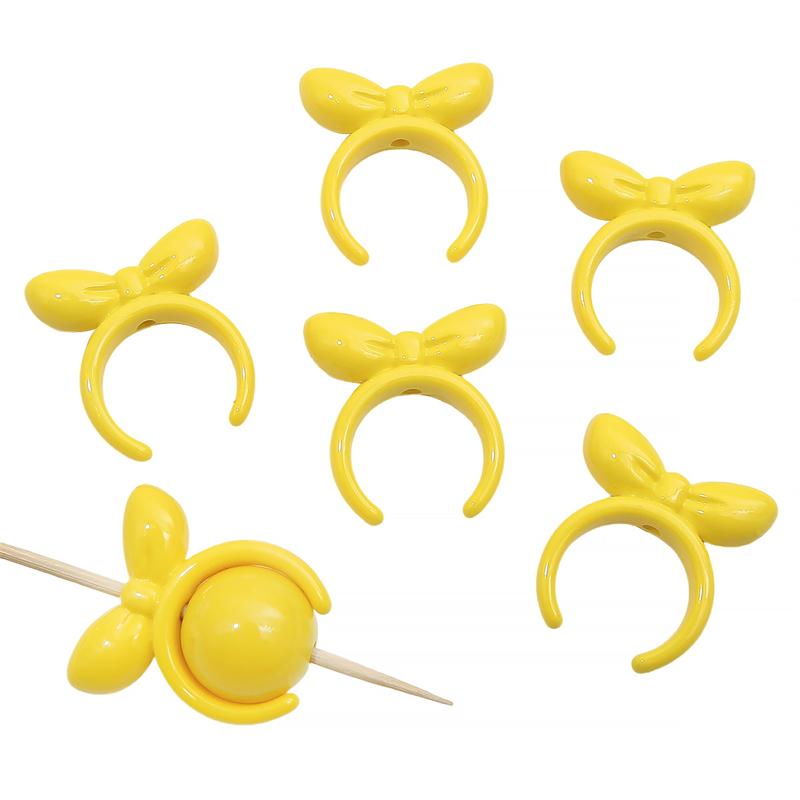 4 bucăți 25 mm mărgele acrilice cu fundă de iepure pentru colier breloc DIY bijuterii artizanat