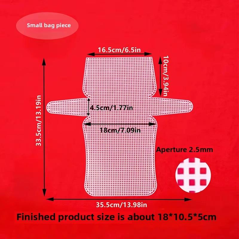 Plastic Weaving Plastic Mesh Cloth For Bag Making DIY Handcraft Bags Weaving Material Latch Hook Bags Made Plastic Grid Hook