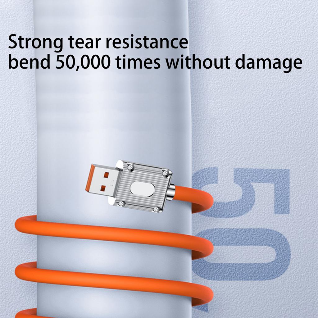 Zinc Alloy 6A Fast Charging TPE Liquid Silicone 120w Phone Charging Cable Data Cable