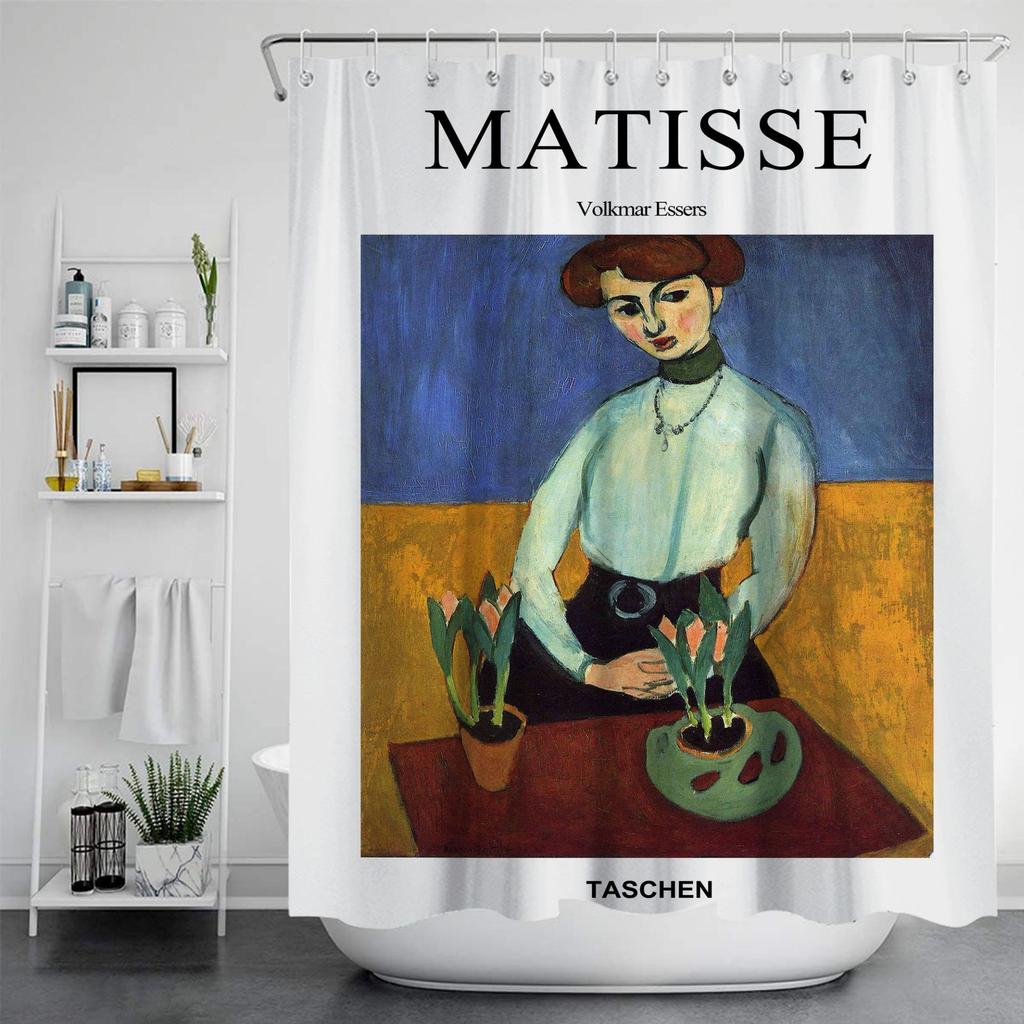 Famous Painting Waterproof And Mildew Proof Shower Curtainnordic Style Shower Curtain Set Hook Home Decoration Bathroom Curtains