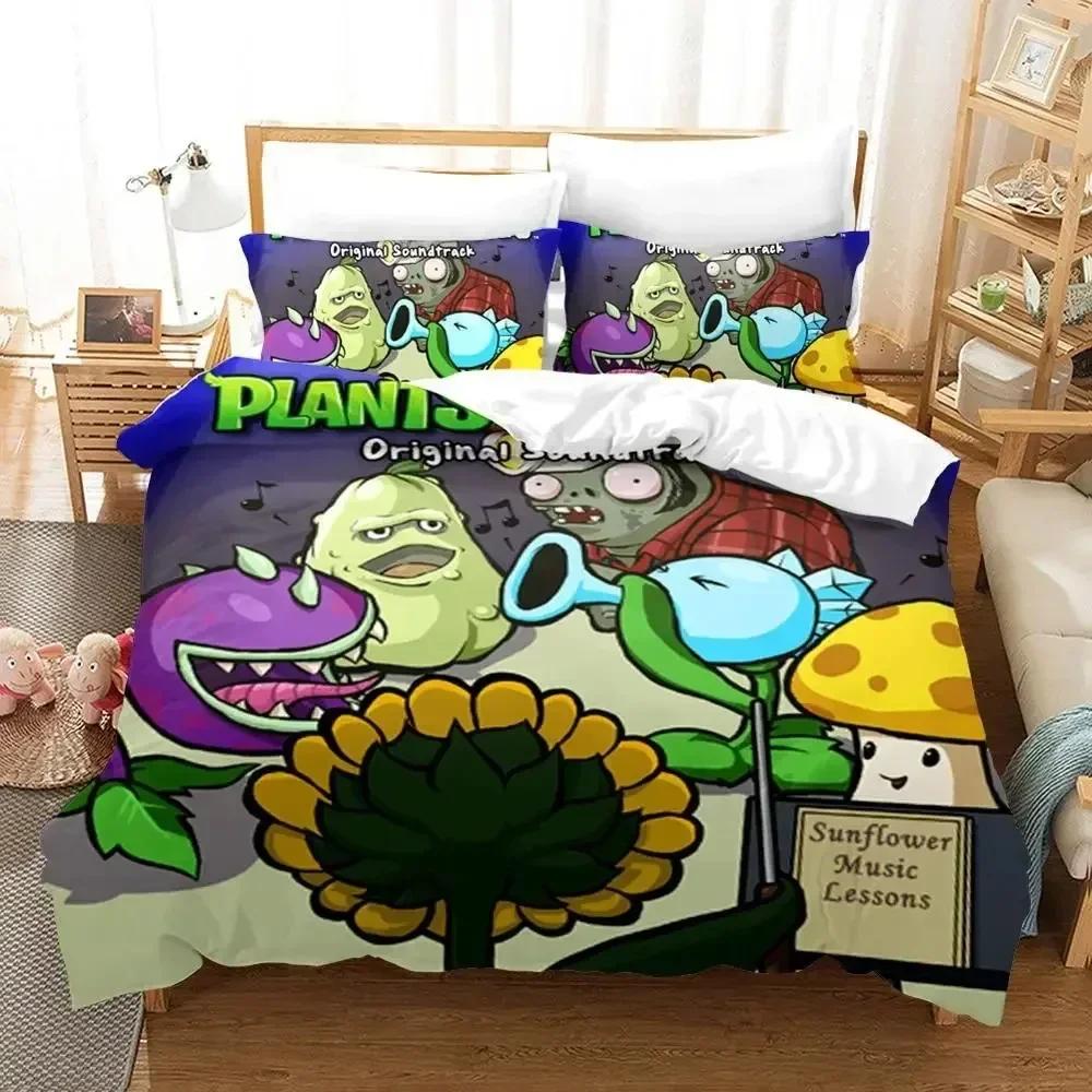 Game Plant Zombie Bedding Set Duvet Cover Bedroom Comforter Covers Single Twin King Size Quilt Cover Home Textile