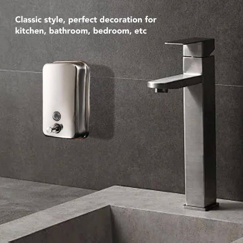 500ml Shampoo Box Shower Gel Container Wall Mount Soap Dispenser Stainless Steel Soap Holder for Bathroom Kitchen