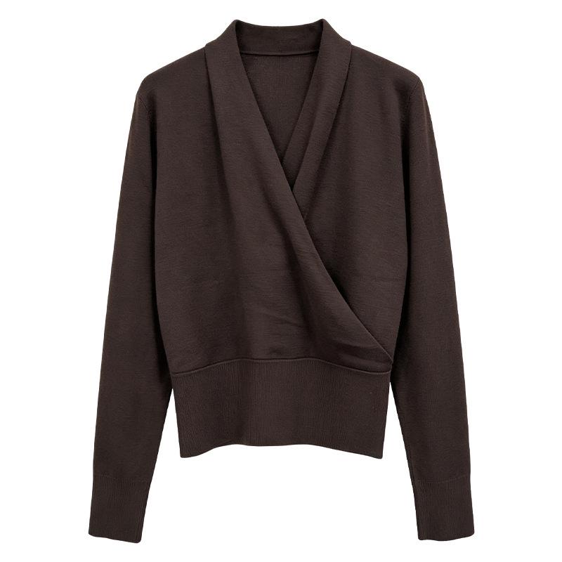 Xin Ge Women's Wool-Blend V-Neck Sweater - Slimming Autumn Knit