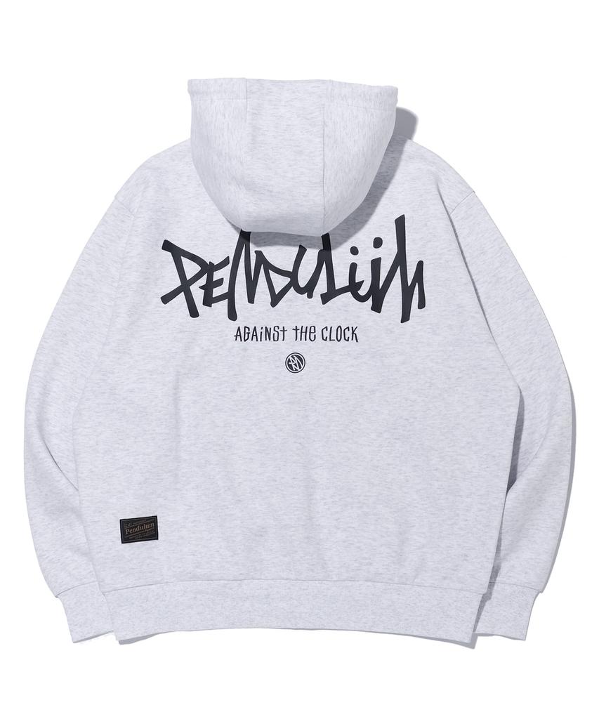 Pendulum Back Logo Two-Way Zip-Up Hoodie Lq1Ju036_Light Grey