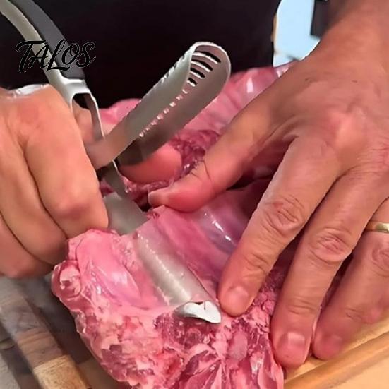 Professional Meat Processing Clamp Rib Membrane Removal Tool, Stainless Steel Prep Clamp, BBQ Puller Tool for Kitchen Pork Beef And Lamb Cleaning