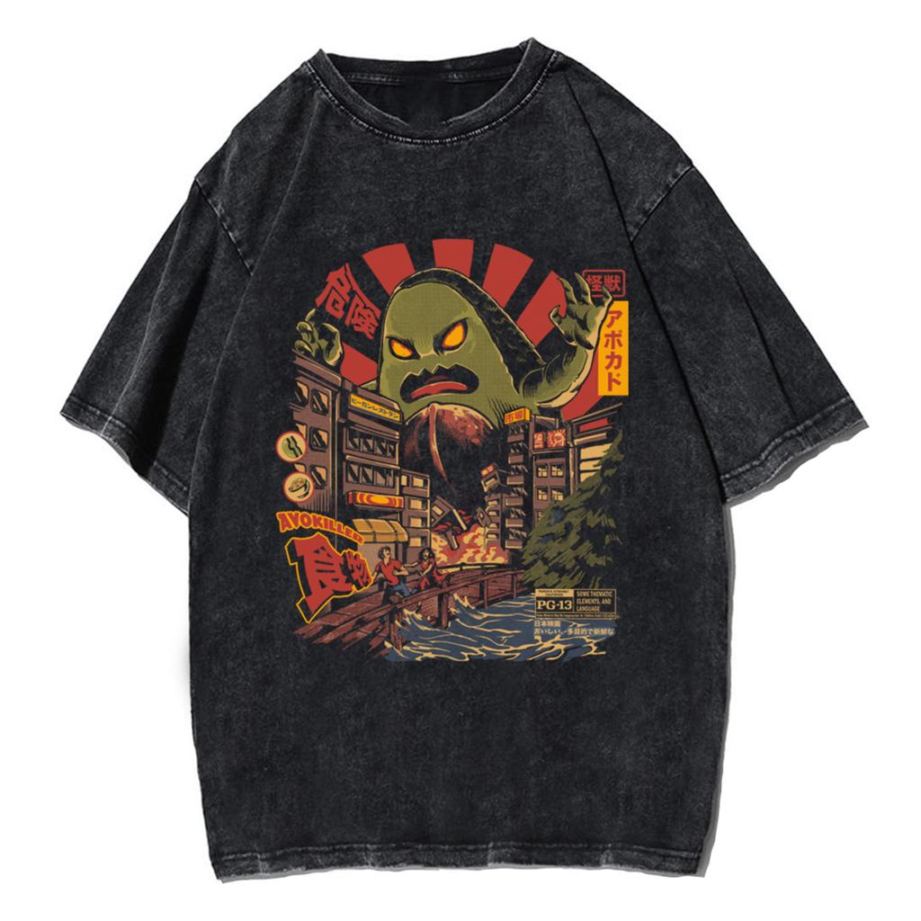 Y2K Anime Ramen Kaiju Herren Damen Unisex Harajuku T-Shirt Ropa Hombre Streetwear Retro Baumwoll T-Shirts Tees