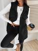 In-Stock Women's Fall/Winter Lapel Button-Up Plush Faux Lambswool Vest Coat - Loose Commuting Style