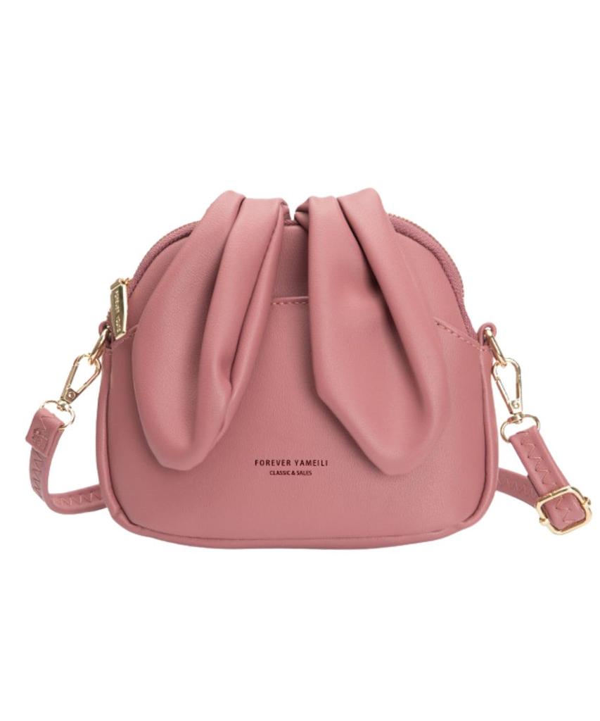 Four Leaf Women's Mini Shoulder Bag, Small Bucket Bag, Lightweight PU Leather, Crossbody Bag with Cute Bunny Ears, Perfect for Daily Use, Commuting,