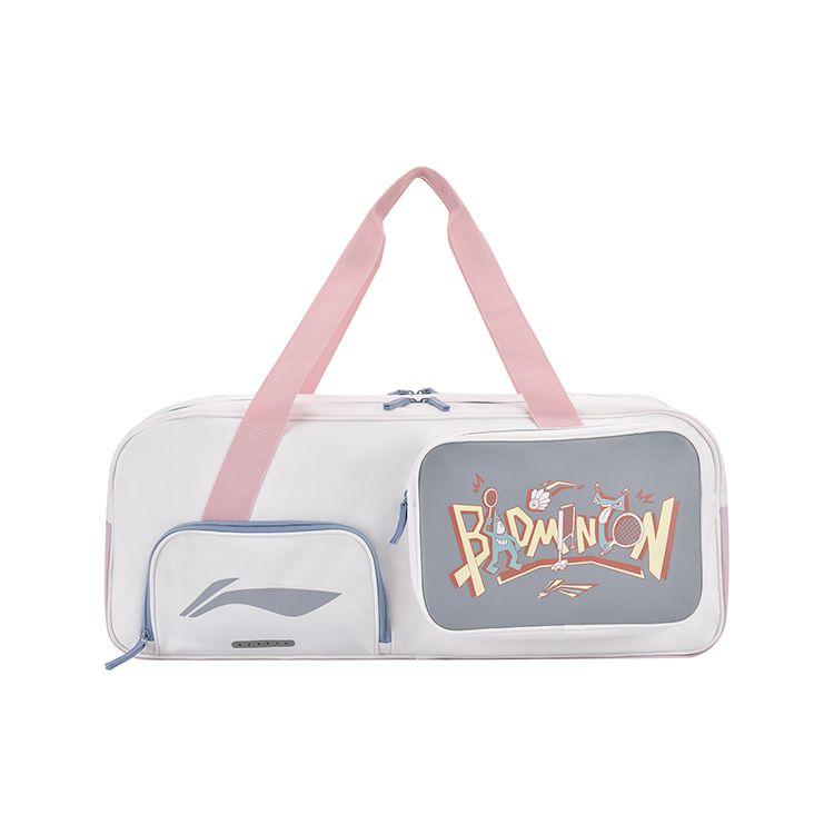 

Li-Ning Lightweight Shoe Storage Polyester Badminton Racket Bag Shoulder Tote Bag Unisex Bags White Pink ABJT011-2 White Pink