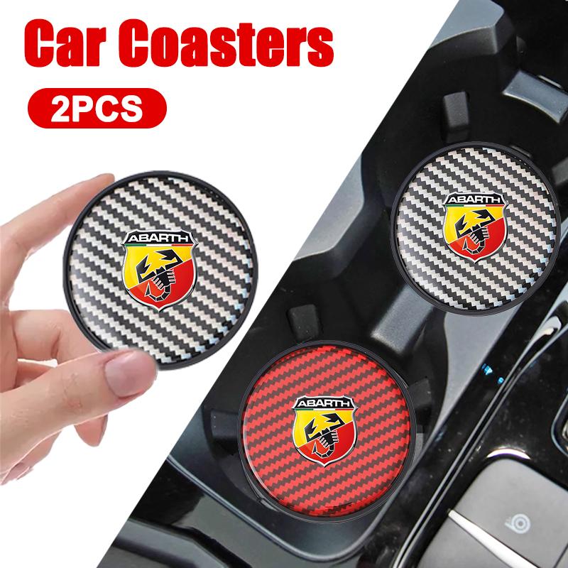 Car Water Cup Pad Non Slip Coaster Drinks Mat For Fiat 500 Abarth Punto Panda Grande Doblo Tipo Interior Auto Accessories EH1