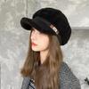 Fashion Imitation Lamb Hair Duck Tongue Hat White Black Coffee Beige Octagonal Hat Visor Hat Women