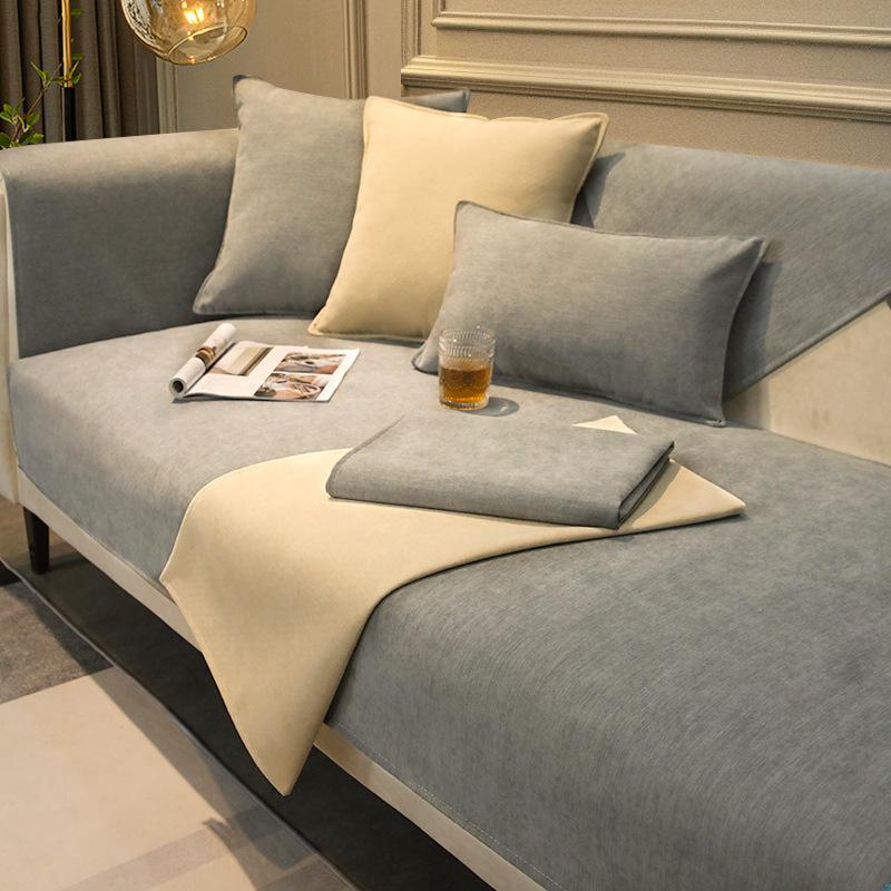 

Solid Color Chenille Sofa Cushion, Simple Modern Sofa Cover, Universal Non-Slip Seat Cushion In All Seasons, Full Cover Cloth 70*70cm