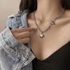 Kulomi cat reflective pearl splicing necklace female summer and autumn light luxury multi-layer neck chain hip-hop niche sweater chain