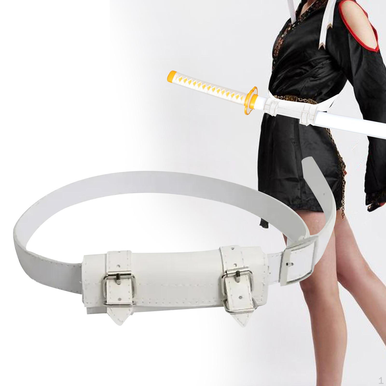 

Портативный пояс из искусственной кожи с пряжкой для Хэллоуина, ролевых игр белый