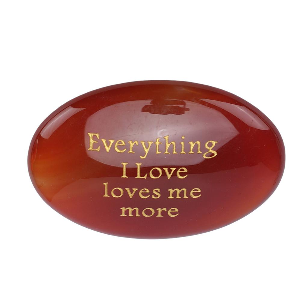 Worry Stone Red Agate Portable Engraved Motivational Inspirational Stone for Daily Life