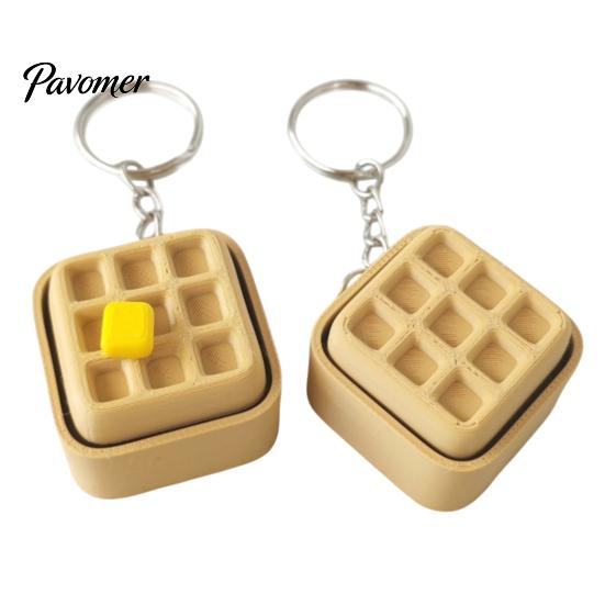 Desktop Decorative Ornament Keychain Pendant, Mechanical Balance Figurine, 3D Printed Modern Artistic Modeling Piece Stress Relief Fidget Toy, Waffles