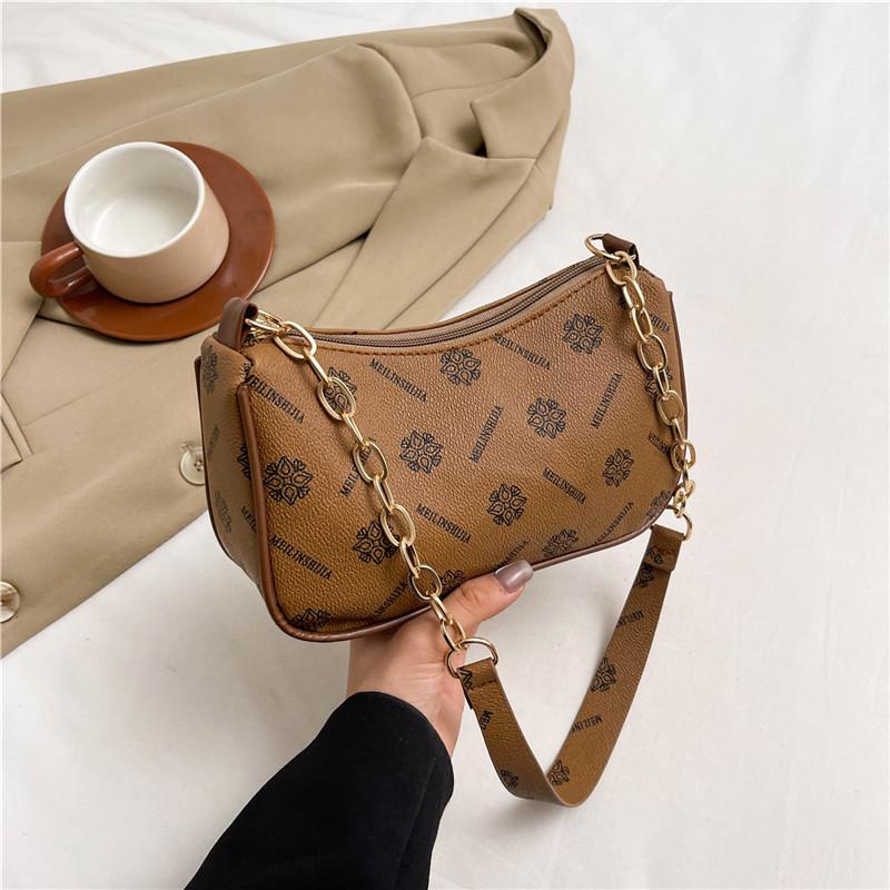

Printed bag women s 2025 summer new retro shoulder bag niche design underarm pillow bag