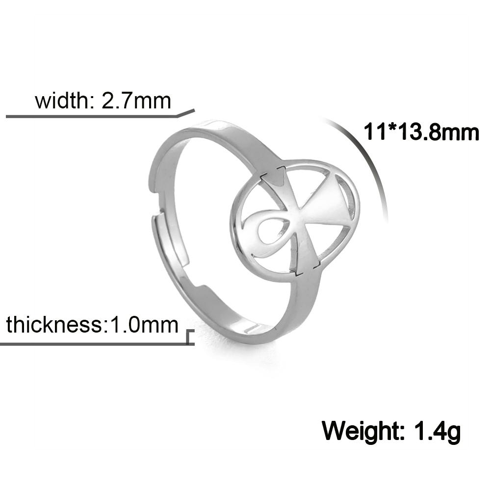 

Teamer Stainless Steel Love Heart Wedding Ring for Women Girls Christian Cross Rings Adjustable Jesus Jewelry Accessories Gifts