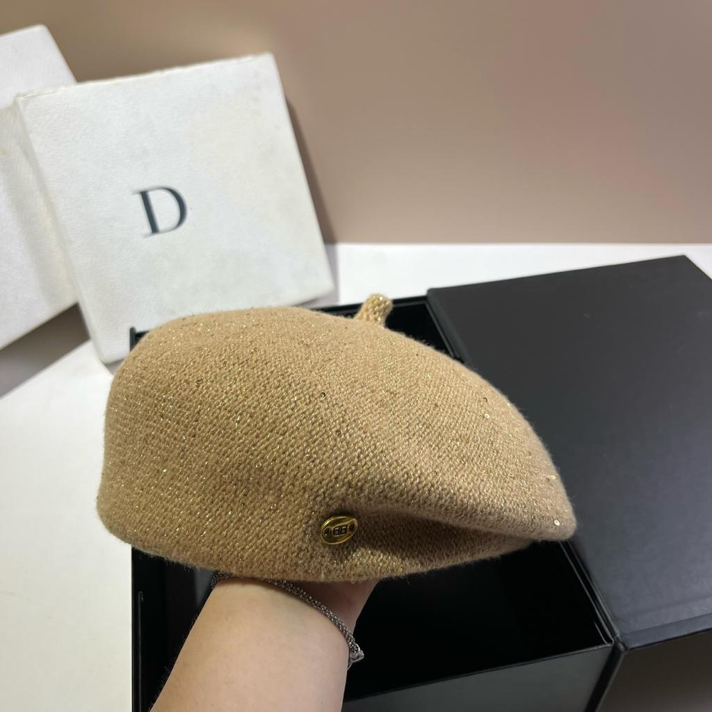Japanese And Korean Fine Glitter Styling Beret Irregular Edge Pressing Painter Hat Bud Girl