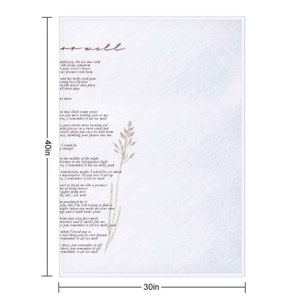 all too well lyric Throw Blanket Hairy Summer Beddings Blankets For Sofas Soft Beds Blankets