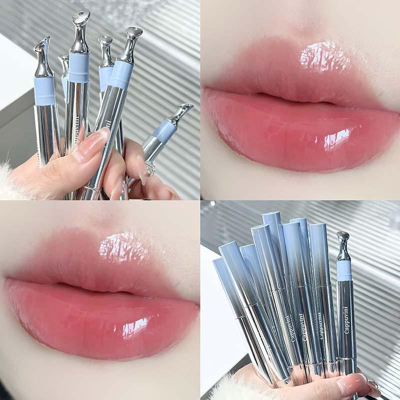 Cappuvini Mirror Gloss: Nude Serum Lip Gloss & Tint with Whitening Effect for Students