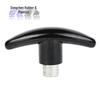 Black Bakelite T-Type Machine Handle with External Thread