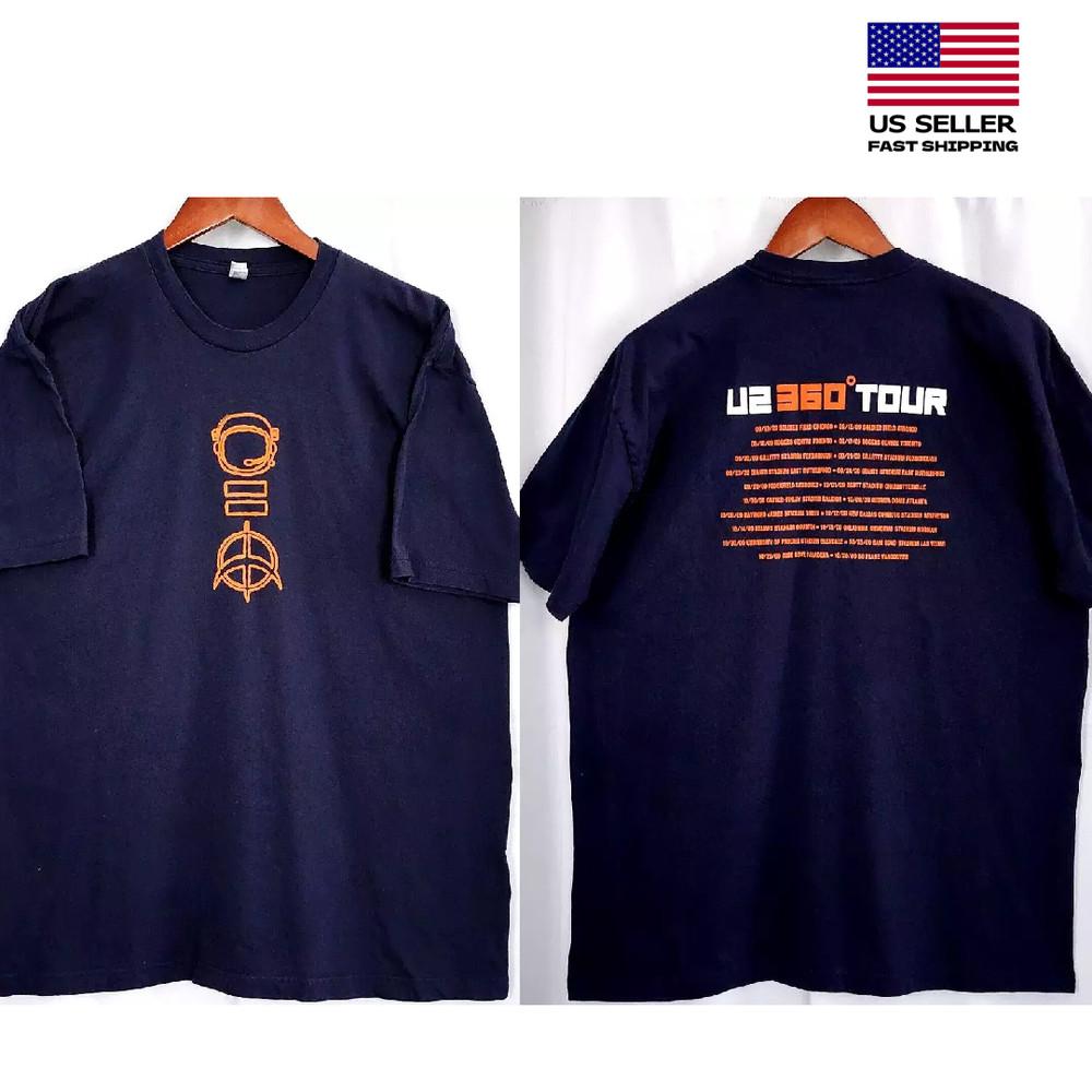 

New Apparel U2 Band 360 TOUR Black Double Sided Full Size S-5XL Unisex T-Shirt XXXL