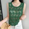 Chaleco de ganchillo de punto hueco para el verano de mujer con nuevo top de tirantes suelto bohemio sin mangas