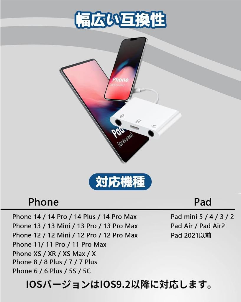 Live Lighting Earphone Adapter for Simultaneous Connection Cable with External Music and for Live Home and Meetings [For Broadcasts] iPhone/iPad,