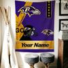 Name Custom Baltimore Ravens Logo Wall Tapestry Aesthetic Wall Hanging Printed Fabric Blanket Decorative Tapestries for Bedroom Living Room Home Decor