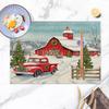Christmas PU Placemats Western Dinner Mats Household Holiday Desktop Decoration Heat Insulation Waterproof Non-slip Mat