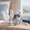 Unique Coastal Style Drinking Glass 12oz Octopus Water Cup Embossed Design Hand Painted Marine Cup for Ocean Lovers Home Bar Decor Decorative Theme