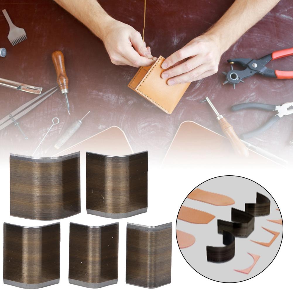 10 Pièces Coupe-Extrémité de Ceinture en Cuir Acier Rapide Carré Forme V Outil d'Artisanat Fait Main(Ronde basse )