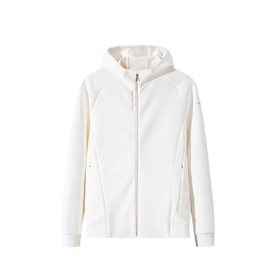 Solid Color Zipper Hooded Comfortable Breathable Versatile Casual Thin Velvet Jacket Women Jackets Paper-White 162447757RN-1