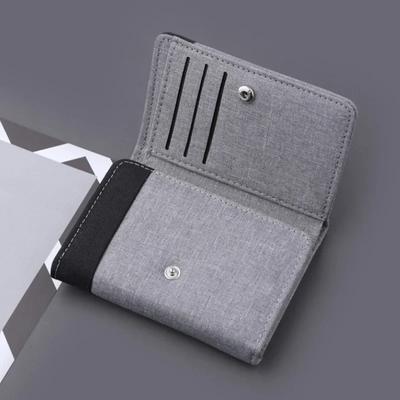 1PC Men Canvas Wallet with ID Photo Holders Card Holder Wallet Case 8 Slots Hasp Male Purse Mini Three-fold Men Wallet