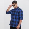 Herrskjorta i plusstorlek, borstad, långärmad, rutig