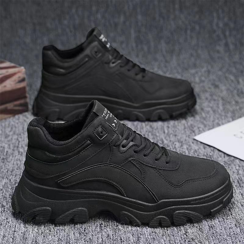 Spring and Autumn Men's Leather Boots New Sports Non-slip Work Versatile Light Casual Men's Construction Site Martin Labor Insurance Trend Shoes