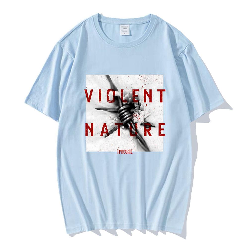 VIOLENT NATURE ALBUM COVER T-SHIRT Rockband I Prevail Punk T-Shirt Kurzarm Baumwolle Lockeres T-Shirt Grafik-Kleidung Tees