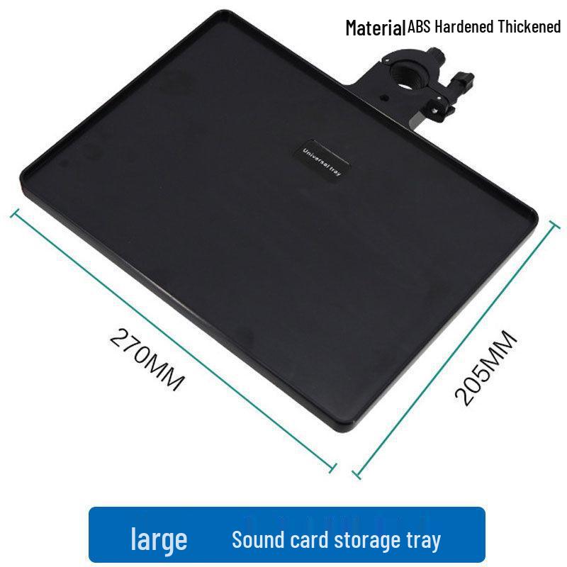 Universal Floor Stand with Sound Card Shelf & Mic Holder for Mobile Live Streaming
