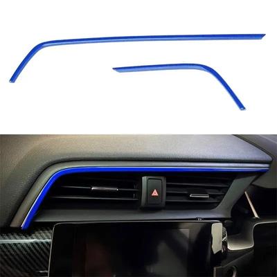 Right Hand Drive Car Air Condition Outlet Frame Trim Stickers for Honda Civic 10th Gen 2016-2020 2021 Blue Interior Mouldings