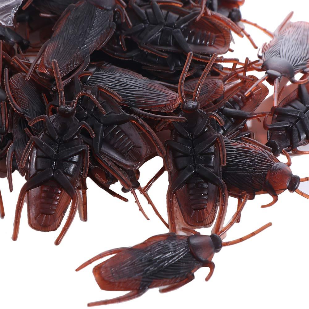 50pcs Trick Simulation Cockroach Toys Lifelike Cockroach Prank Toys April Fool's Day