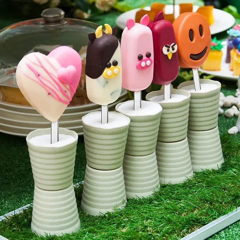 DIY Crafts Acrylic Popsicle Sticks Reusable Ice Cream Sticks Creamsicle Cakesicle Cake Candy Pop Sticks Ice Lollies