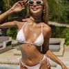 Women's 3 Piece Swimsuit Set with Short Sleeve Cover Up  Printed Tunic Bikini with Shorts, Summer Beach Vacation Outfit