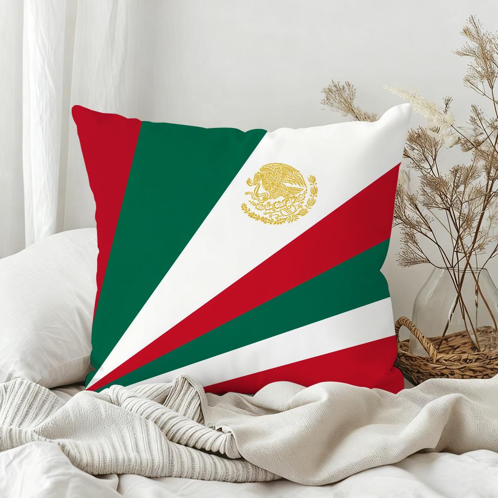 Flag Of Mexico Pillow Case Bedroom Sofa Living Room Backrest Decoration Square Cushion Nap Time