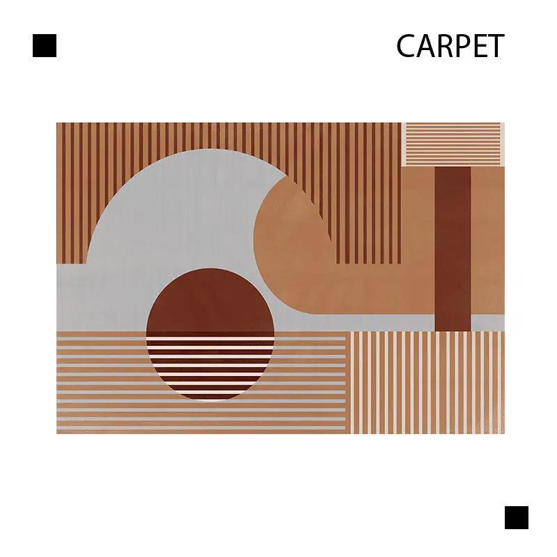 Nordic Modern Minimalist Living Room Carpet Abstract Non-slip Luxury Bedroom Rug Home Decoration Fluffy Square Vortex Mat
