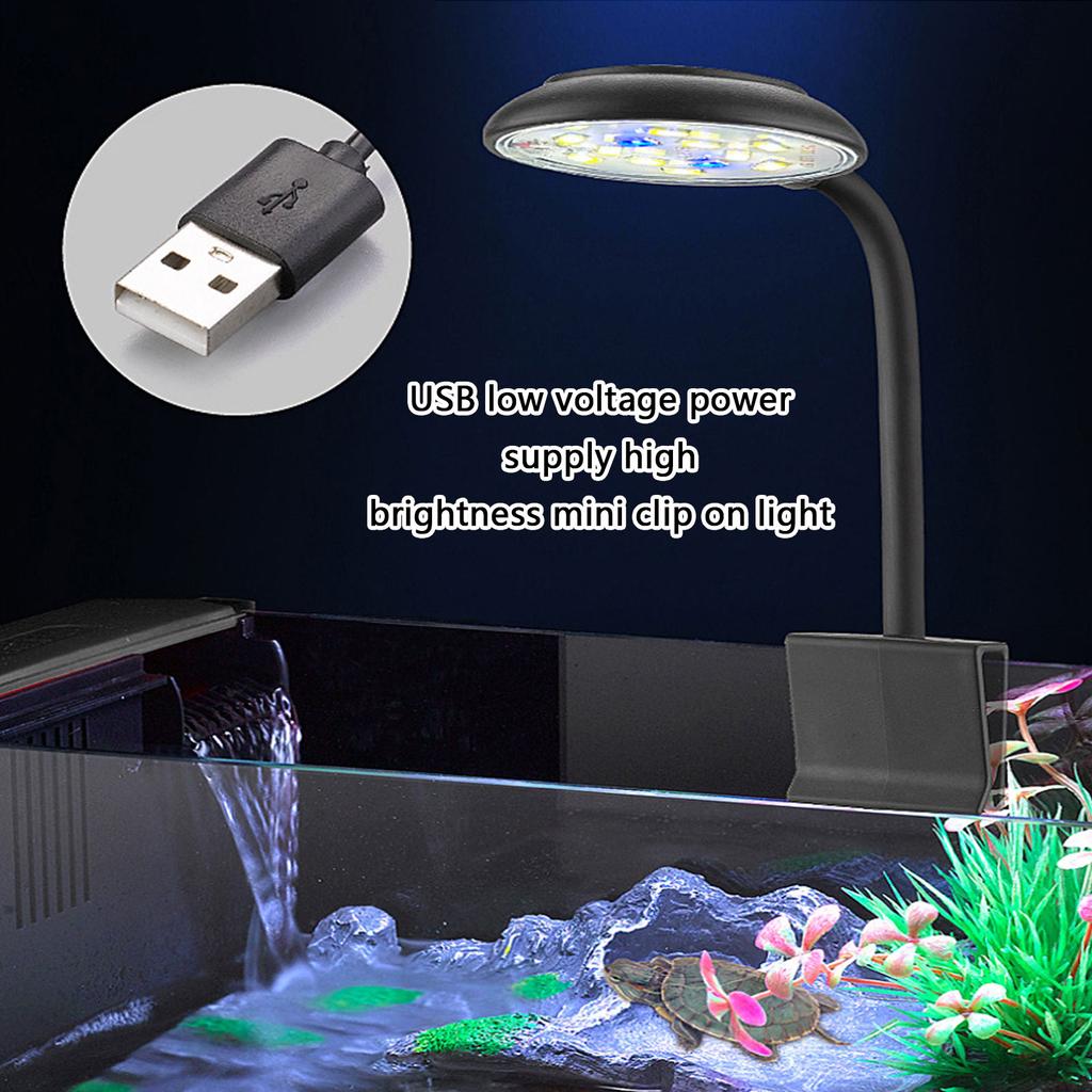 Aquariumlicht Vollspektrum Aquarienlampe mit einstellbarer Helligkeit Aufsteck-Aquarienbeleuchtung für verschiedene Größen von Aquarien